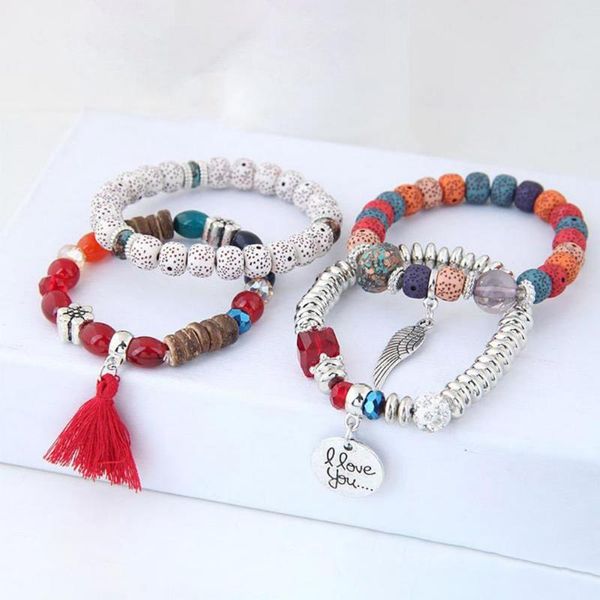 bangle retro style 4 pcs/lot bracelet set color natural stone beaded resin pendant chain decoration pulseras jewelry for girls schmuck, Black
bangle retro style 4 pcs/lot bracelet set color natural stone beaded resin pendant chain decoration pulseras jewelry for girls schmuck, Black