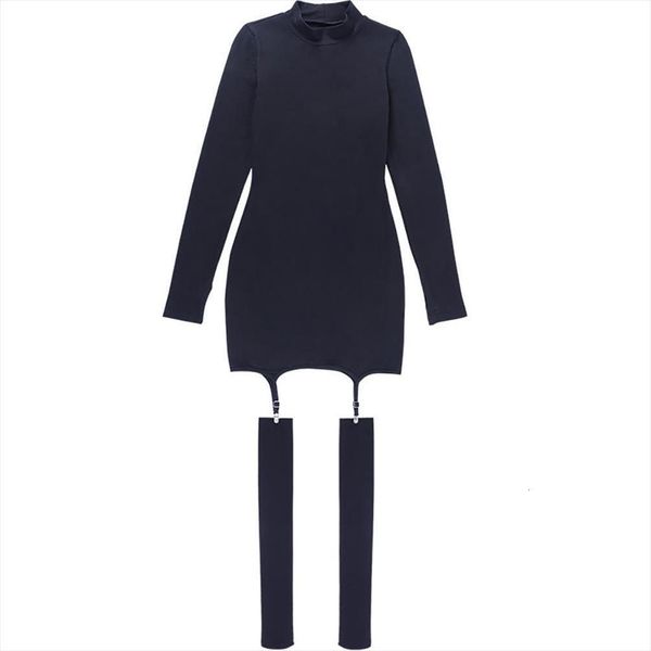 long sleeve suspender womens dress buckle club mini bodycon with stockings clothing black, Black;gray
long sleeve suspender womens dress buckle club mini bodycon with stockings clothing black, Black;gray