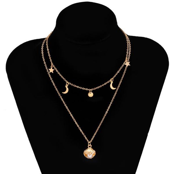 chains 2021 korean star moon tassel choker necklace collar multi layered pearl scallop cowrie pendant for women jewelry, Silver
chains 2021 korean star moon tassel choker necklace collar multi layered pearl scallop cowrie pendant for women jewelry, Silver