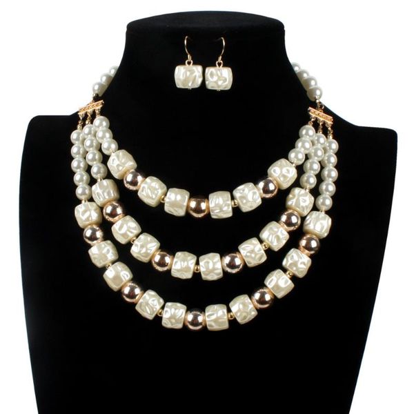 earrings & necklace fashion exaggerated multi-layer special-shaped pearl statement clavicle and costume jewelry set for woman, Silver
earrings & necklace fashion exaggerated multi-layer special-shaped pearl statement clavicle and costume jewelry set for woman, Silver