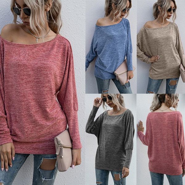 women's t-shirt autumn and winter sweater one-word neck long sleeve bottoming elegant solid color knitted loose casual top, White
women's t-shirt autumn and winter sweater one-word neck long sleeve bottoming elegant solid color knitted loose casual top, White