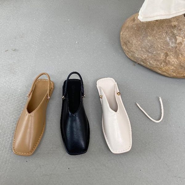 sandals two ways square toe women back strap sandales summer shoes woman slip on mules flat cover slingback sandalias mujer, Black 
sandals two ways square toe women back strap sandales summer shoes woman slip on mules flat cover slingback sandalias mujer, Black