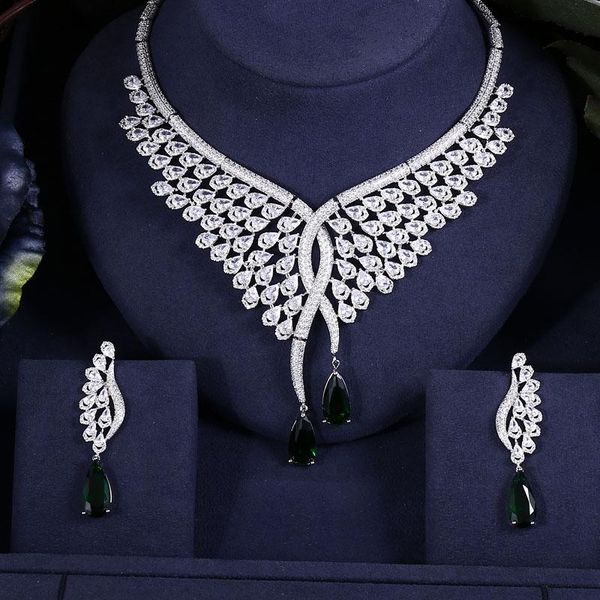 Earrings & Necklace Nigeria 2pcs Bridal Zirconia Jewelry Sets For Women Party, Luxury Dubai CZ Crystal Wedding, Silver
Earrings & Necklace Nigeria 2pcs Bridal Zirconia Jewelry Sets For Women Party, Luxury Dubai CZ Crystal Wedding, Silver