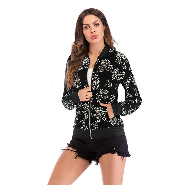 summer jacket women 2021 spring veste femme black white floral bomber jackets womens zipper long sleeve coat thin slim outerwear, Black;brown
summer jacket women 2021 spring veste femme black white floral bomber jackets womens zipper long sleeve coat thin slim outerwear, Black;brown
