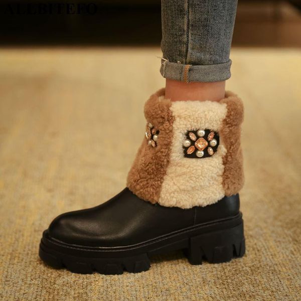 boots allbitefo suitable for cold siberia winter natural real wool keep warm women fashion platform shoes snow, Black
boots allbitefo suitable for cold siberia winter natural real wool keep warm women fashion platform shoes snow, Black