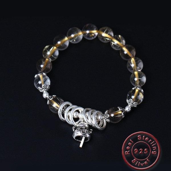 charm bracelets amxiu diy natural blonde crystal 925 sterling silver bracelet handmade beads for women lady jewelry, Golden;silver 
charm bracelets amxiu diy natural blonde crystal 925 sterling silver bracelet handmade beads for women lady jewelry, Golden;silver