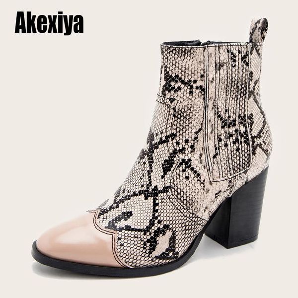 boots autumn print snake pu women ankle zip round toe footwear thick high heels female boot party shoes zapatos de mujer, Black
boots autumn print snake pu women ankle zip round toe footwear thick high heels female boot party shoes zapatos de mujer, Black