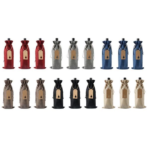 gift wrap 12pcs 13.78*5.9 inch burlap wine bottle bags with tag & string covers drawstring bag for christmas parties
gift wrap 12pcs 13.78*5.9 inch burlap wine bottle bags with tag & string covers drawstring bag for christmas parties
