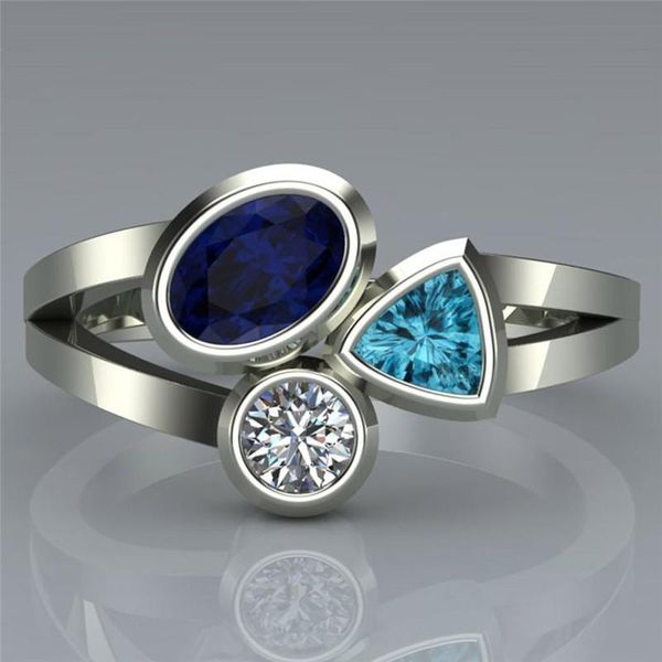 cluster rings unique style ladies round oval triangle ring female crystal blue zircon stone fashion promise engagement for women, Golden;silver
cluster rings unique style ladies round oval triangle ring female crystal blue zircon stone fashion promise engagement for women, Golden;silver