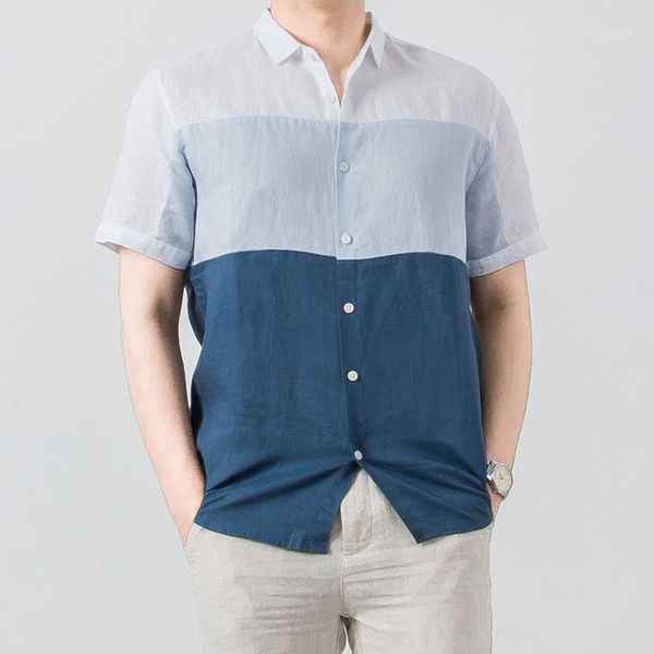 men's casual shirts 2021 autumn patchwork for men 100% linen short sleeve shirt plus size brand clothing, White;black
men's casual shirts 2021 autumn patchwork for men 100% linen short sleeve shirt plus size brand clothing, White;black