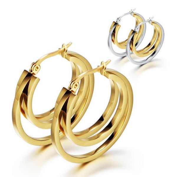 hoop & huggie fashion jewelry gold color stainless titanium steel rings women earrings, Golden;silver
hoop & huggie fashion jewelry gold color stainless titanium steel rings women earrings, Golden;silver