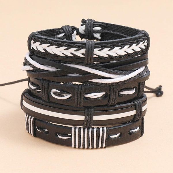5pcs/set fashion handmade black leather bracelet couple woven rope men bangles for women male jewelry accessories charm gift
5pcs/set fashion handmade black leather bracelet couple woven rope men bangles for women male jewelry accessories charm gift