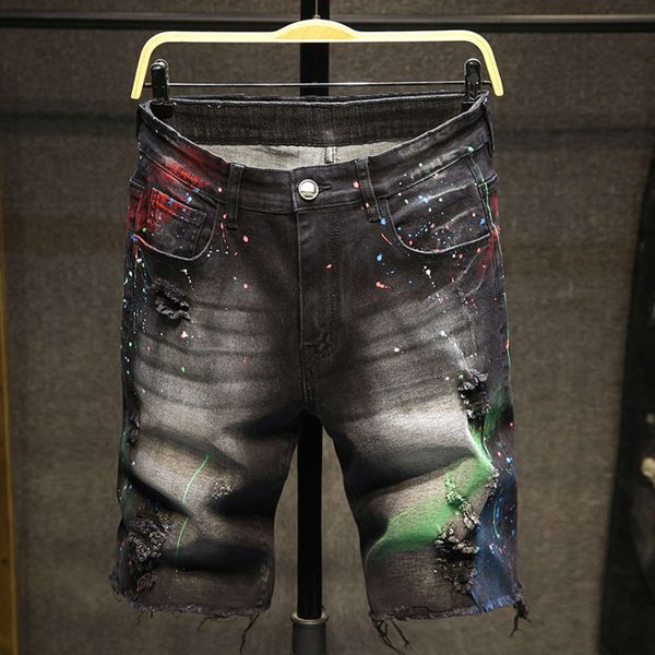 stretch denim shorts men's trendy brand fashion splash ink handsome black hole youth horse pants summer, Blue
stretch denim shorts men's trendy brand fashion splash ink handsome black hole youth horse pants summer, Blue