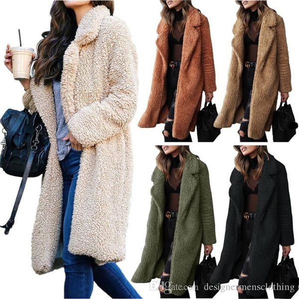 winter plush lapel neck women long coats fashion cardigan wool coats casual solid color women outerwear, Black
winter plush lapel neck women long coats fashion cardigan wool coats casual solid color women outerwear, Black