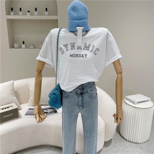 women's t-shirt summer straight woman tshirts short sleeve shirts for women korean fashion streetwear top, White
women's t-shirt summer straight woman tshirts short sleeve shirts for women korean fashion streetwear top, White