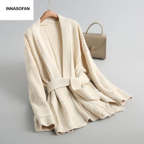 women's sweaters innasofan cardigan autumn-winter knit sweater eurasian fashion elegant solid color with belt, White;black
women's sweaters innasofan cardigan autumn-winter knit sweater eurasian fashion elegant solid color with belt, White;black