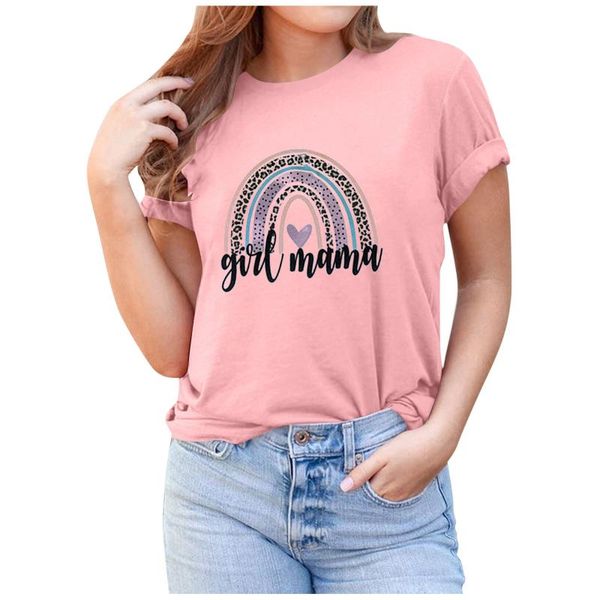 women's t-shirt letter print rainbow pattern t-shirts women fashion o-neck short sleeve casual tees ladies summer clothes, White
women's t-shirt letter print rainbow pattern t-shirts women fashion o-neck short sleeve casual tees ladies summer clothes, White