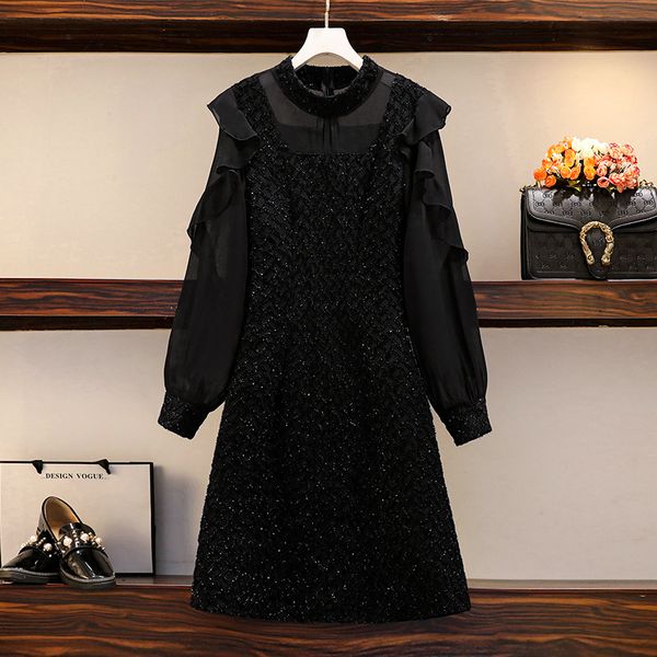 Plus Size L-5xl Female Sweet Black Mesh Chiffon Tweed Sequins Spring Dress Summer High Waist Lace the Line Dressed New Cloth C7lx, Black;gray
Plus Size L-5xl Female Sweet Black Mesh Chiffon Tweed Sequins Spring Dress Summer High Waist Lace the Line Dressed New Cloth C7lx, Black;gray