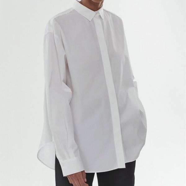 women blouse silhouette cotton long sleeve white or striped turn-down collar loose office lady shirt with buttons 2021 autumn
women blouse silhouette cotton long sleeve white or striped turn-down collar loose office lady shirt with buttons 2021 autumn