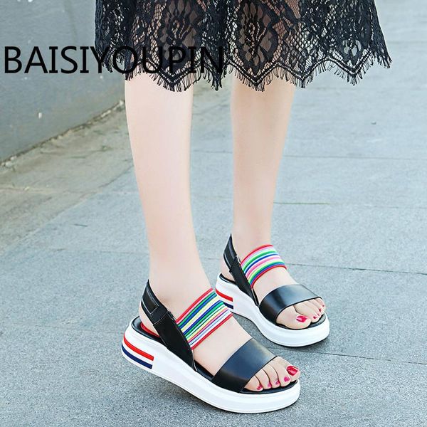 sandals 2021 summer women wedges sponge thick bottom platform joker color matching leisure wedge open toe, Black
sandals 2021 summer women wedges sponge thick bottom platform joker color matching leisure wedge open toe, Black