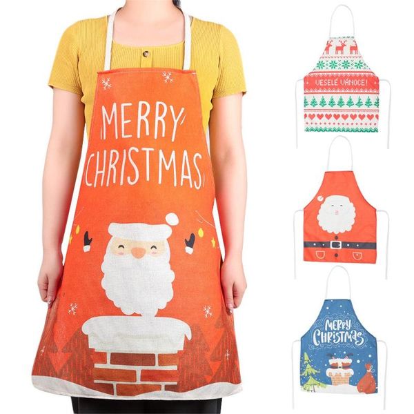 aprons christmas apron linen oil-proof cooking gifts kitchen accessories