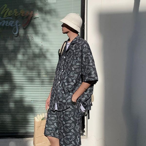 men's tracksuits short sleeve shirt set men summer loose thin shorts printed cashew flower hiphop streetwear suit trendy brand sports, Gray
men's tracksuits short sleeve shirt set men summer loose thin shorts printed cashew flower hiphop streetwear suit trendy brand sports, Gray