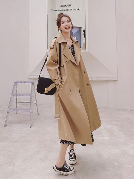 women's trench coats back cross windbreaker coat middle and long 2021 spring autumn fashion korean version loose leisure, Tan;black
women's trench coats back cross windbreaker coat middle and long 2021 spring autumn fashion korean version loose leisure, Tan;black