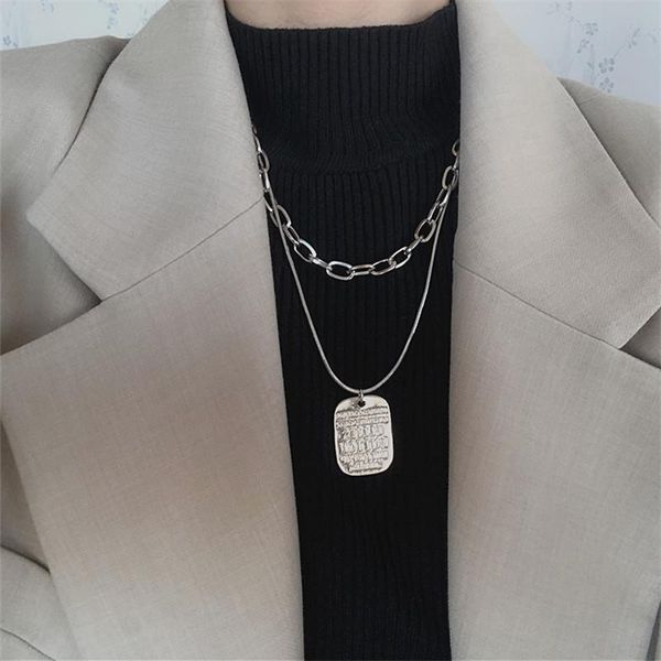 pendant necklaces american style personality simple double layered letter tag long necklace temperament hip-hop rock men and women sweater c, Silver
pendant necklaces american style personality simple double layered letter tag long necklace temperament hip-hop rock men and women sweater c, Silver