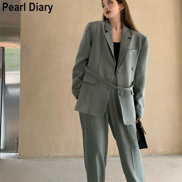 women's two piece pants autumn oversize blazer set vintage 2 outfits long sleeve lace-up suit jacket office lady women, White
women's two piece pants autumn oversize blazer set vintage 2 outfits long sleeve lace-up suit jacket office lady women, White