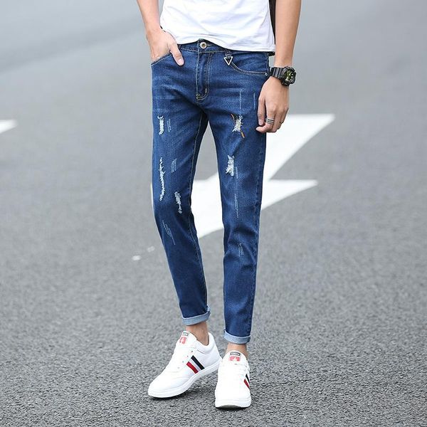 men's jeans 2021 spring summer vintage ripped men casual hip hop hole ankle length straight pants plus size, Blue
men's jeans 2021 spring summer vintage ripped men casual hip hop hole ankle length straight pants plus size, Blue