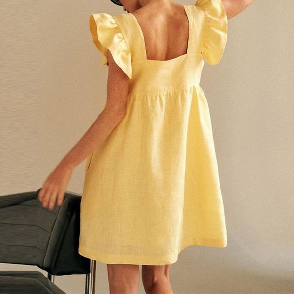 casual dresses square collar butterfly sleeve mini sweet dress woman backless high waist loose linen solid 2021 summer, Black;gray
casual dresses square collar butterfly sleeve mini sweet dress woman backless high waist loose linen solid 2021 summer, Black;gray