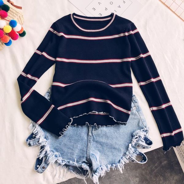 women's sweaters 2021 fashion knitshirt wide striped round neck long sleeve warm elastic sweater, White;black
women's sweaters 2021 fashion knitshirt wide striped round neck long sleeve warm elastic sweater, White;black