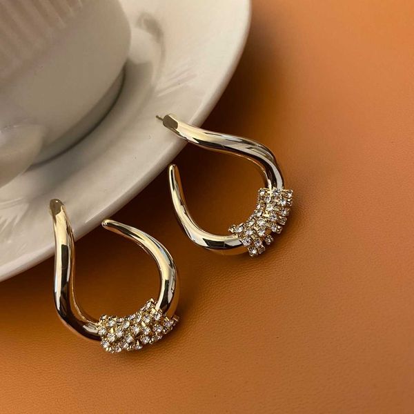 185 floor women's new twisted line earrings commuting line simple cold wind gold plated earrings women e8-6, Silver
185 floor women's new twisted line earrings commuting line simple cold wind gold plated earrings women e8-6, Silver