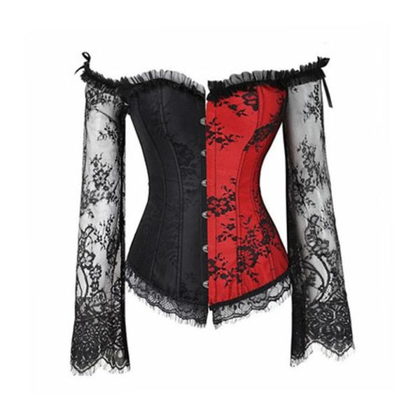 women's shapers women corset, long sleeve vintage victorian retro burlesque corset lingerie lace bandage shaper, Black;white
women's shapers women corset, long sleeve vintage victorian retro burlesque corset lingerie lace bandage shaper, Black;white