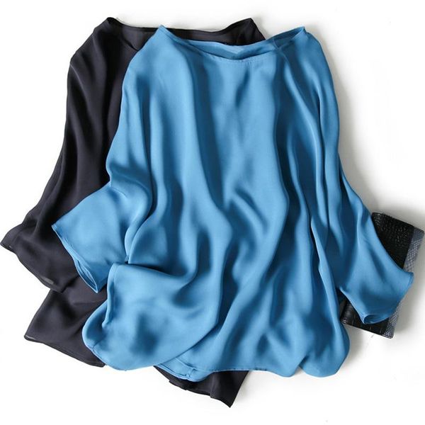 women's blouses & shirts suyadream woman solid summer 100%silk crepe o neck half sleeves chic blouse 2021 black blue, White
women's blouses & shirts suyadream woman solid summer 100%silk crepe o neck half sleeves chic blouse 2021 black blue, White