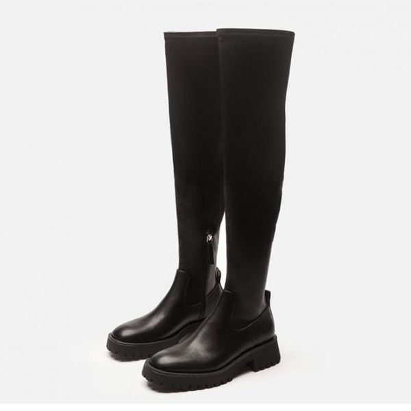 boots tube long thick-soled knight winter women's high over the knee shown thin elastic street style botas shoe, Black
boots tube long thick-soled knight winter women's high over the knee shown thin elastic street style botas shoe, Black