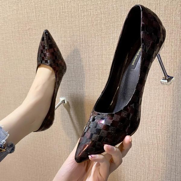 dress shoes 2021 pointed toe high heels elegant plaid thin female fashion dark lines women pumps zapatos de mujer w37-14, Black
dress shoes 2021 pointed toe high heels elegant plaid thin female fashion dark lines women pumps zapatos de mujer w37-14, Black