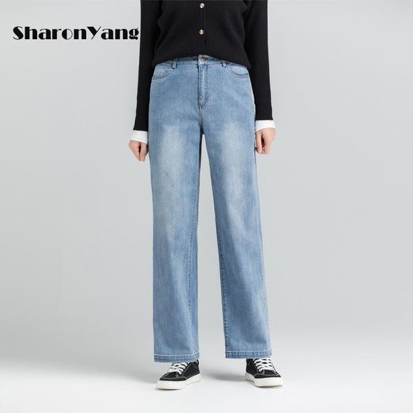 women's jeans boyfriend mom pants high waist pockets straight leg classic wide denim trousers spring autumn clothing, Blue
women's jeans boyfriend mom pants high waist pockets straight leg classic wide denim trousers spring autumn clothing, Blue