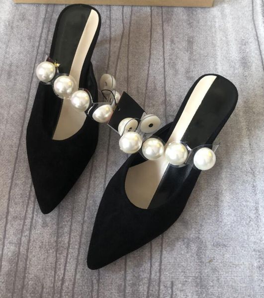 slippers 2021 women's shoes suede black faux pearls high-heeled mules pointed toe half-drag sandals stiletto single chaussure femme
slippers 2021 women's shoes suede black faux pearls high-heeled mules pointed toe half-drag sandals stiletto single chaussure femme