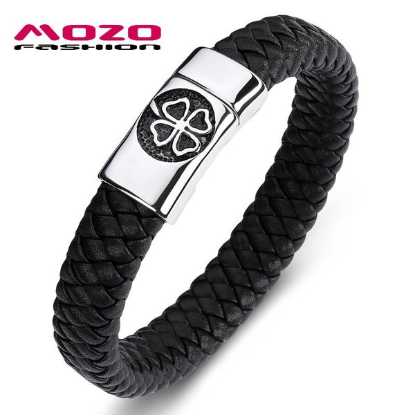 charm bracelets fashion bangle men bracelet black leather stainless steel magnet buckle four-leaf grass punk jewelry ps2076, Golden;silver
charm bracelets fashion bangle men bracelet black leather stainless steel magnet buckle four-leaf grass punk jewelry ps2076, Golden;silver