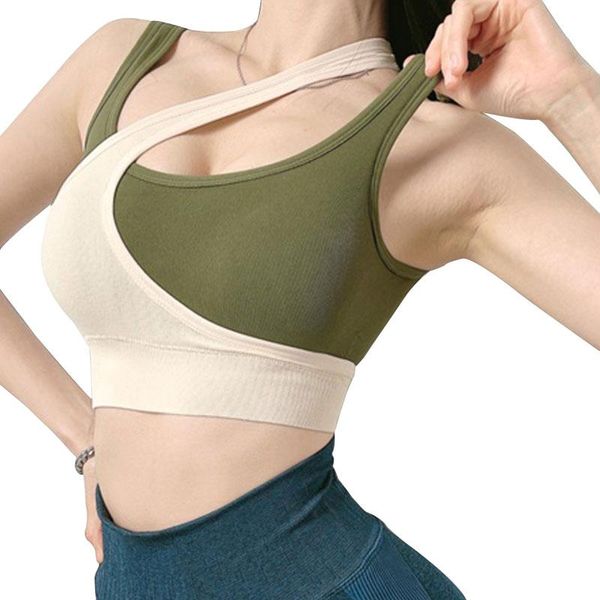 yoga outfit 2021 contrast oblique shoulder hollow design women sports bra padded tank vest running gym fitness underwear
yoga outfit 2021 contrast oblique shoulder hollow design women sports bra padded tank vest running gym fitness underwear