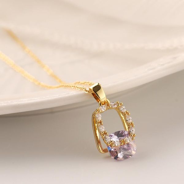 pendant necklaces fashion square zircon crystal inlaid double layer hollow stainless steel women female wedding jewelry gift, Silver
pendant necklaces fashion square zircon crystal inlaid double layer hollow stainless steel women female wedding jewelry gift, Silver