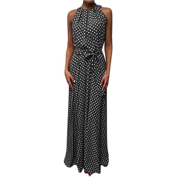 new women dresses fashion casual summer dot printed sleeveless beach sundress female maxi long dress vestidos, Black;gray
new women dresses fashion casual summer dot printed sleeveless beach sundress female maxi long dress vestidos, Black;gray