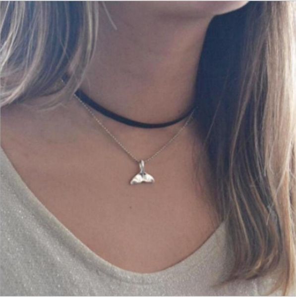 pendant necklaces two layer necklace korean velvet leather cord black color choker fish tail metal chain silver plated
pendant necklaces two layer necklace korean velvet leather cord black color choker fish tail metal chain silver plated