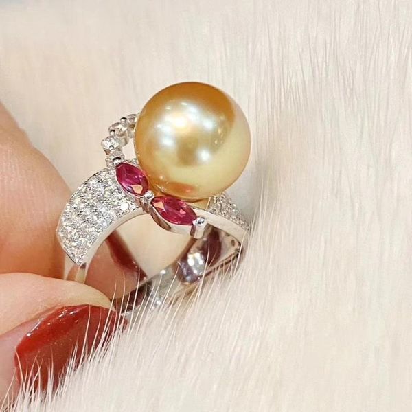 cluster rings d409 pearl ring fine jewelry 925 sterling silver natural 10-11mm round fresh water golden pearls for women, Golden;silver
cluster rings d409 pearl ring fine jewelry 925 sterling silver natural 10-11mm round fresh water golden pearls for women, Golden;silver