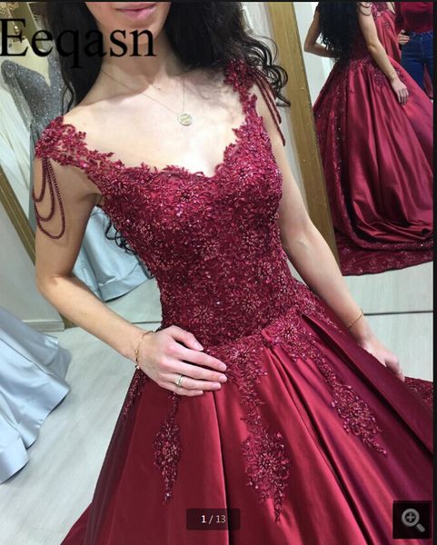 2021 luxury appliques with pearls burgundy prom dresses long v neck lace beading saudi arabic satin gowns formal party dress custom made, Black
2021 luxury appliques with pearls burgundy prom dresses long v neck lace beading saudi arabic satin gowns formal party dress custom made, Black