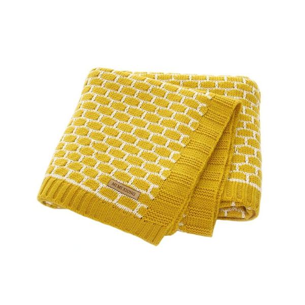 baby blanket knitted super soft newborn infant swaddle wrap casual plaid toddler kids stroller sofa basket sleeping cover 100*80