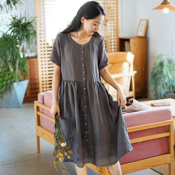johnature women shirt dresses cotton linen button casual clothing 2021 new summer o-neck short sleeve solid color a-line dresses, White;black
johnature women shirt dresses cotton linen button casual clothing 2021 new summer o-neck short sleeve solid color a-line dresses, White;black