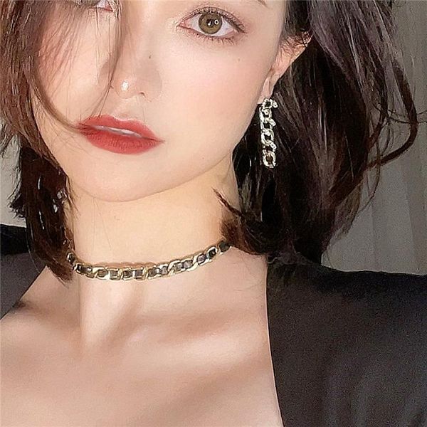 chains hip hop black leather punk pendant necklace vintage goth simple metal clavicle chain women outdoor streetwear statement choker, Silver
chains hip hop black leather punk pendant necklace vintage goth simple metal clavicle chain women outdoor streetwear statement choker, Silver