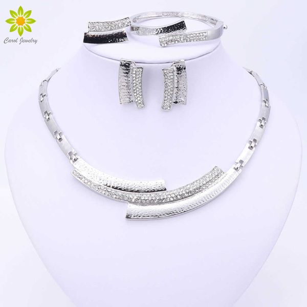 fine african beads wedding accessories jewelry sets crystal silver plated bridal necklace bracelet earrings rings set for women h1022 
fine african beads wedding accessories jewelry sets crystal silver plated bridal necklace bracelet earrings rings set for women h1022